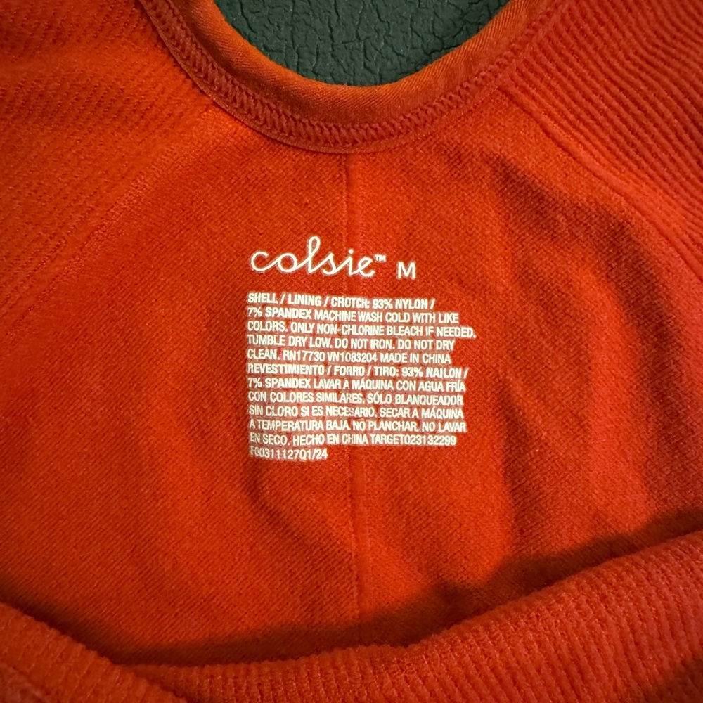 Colsie Red Ribbed Bodysuit Adjustable Straps - Picture 5 of 5